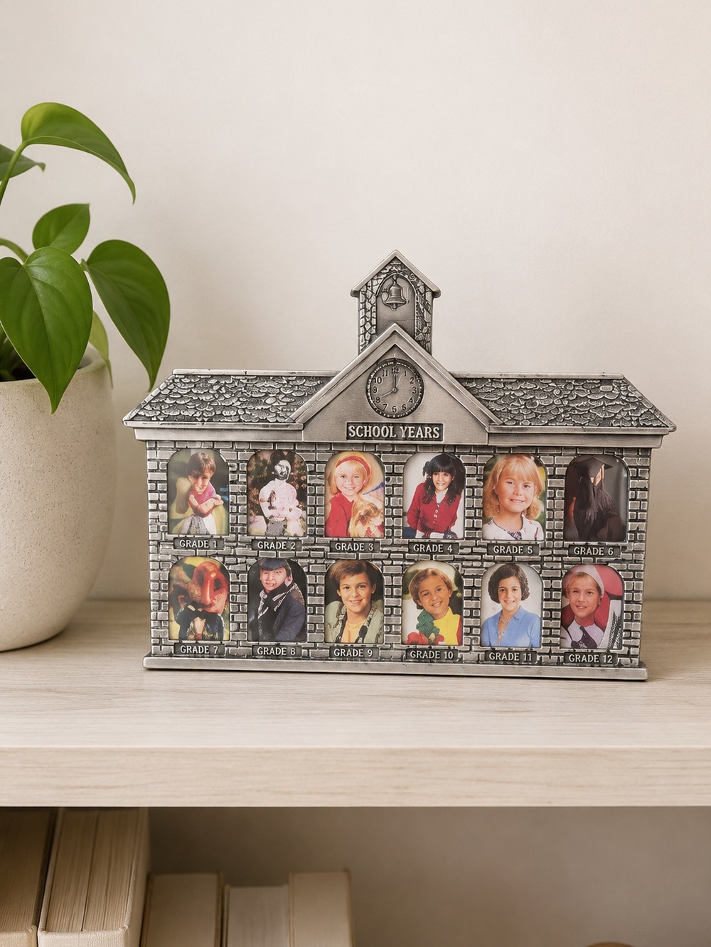 School Years Photo Frame Grade 1-12 Silver Pewter Graduation Memory Display